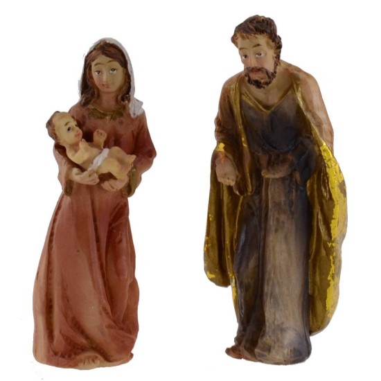 Natividad 3 figuras en resina 8 cm Mundo Pesebres
