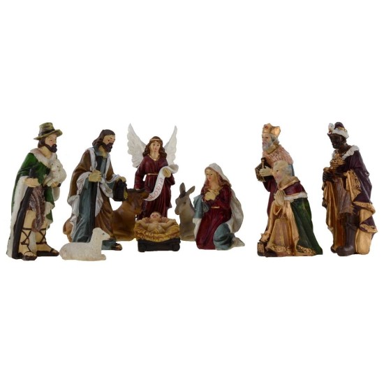 Conjunto de 11 figuras de 12 cm Natividad pesebre, Reyes Magos