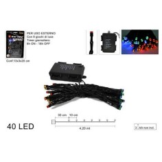 Serie 40 Led Ester.-Inter. de colores a Batería, Temporizador y