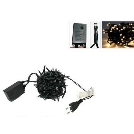 Cadena de 100 mini luces LED blanco cálido con efectos 220v.
