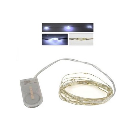 20 Micro LED de luz blanca fría con pilas incluidas