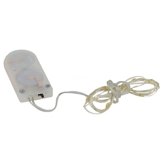 10 Micro LED con luz blanca fría con pilas incluidas