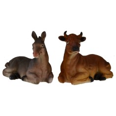 Buey y burro para estatuas de 30 cm en resina Mondo Presepi 2