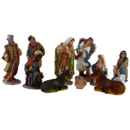 Natività in set da 11 soggetti cm 15 in resina Mondo Presepi