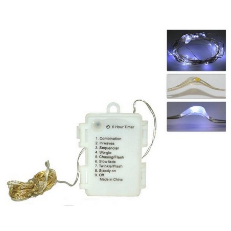 50 micro LED blanco frío con juegos para exterior e interior