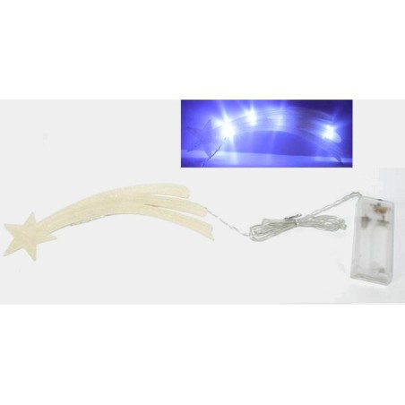 Estrella fugaz 19 cm pesebre con leds parpadeantes de luz fría