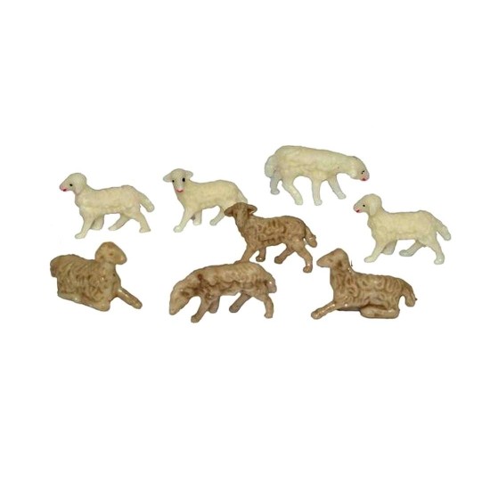 Conjunto de 8 ovejas 2,5 cm Mundo Pesebres
