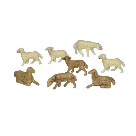 Conjunto de 8 ovejas 2,5 cm Mundo Pesebres