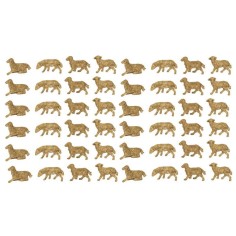 Set 48 sheep patinated cm 2-2, 5x1,4-1, 8 h.