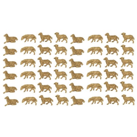 Juego de 48 ovejas barnizadas de 2-2,5x1,4-1,8 cm de altura.