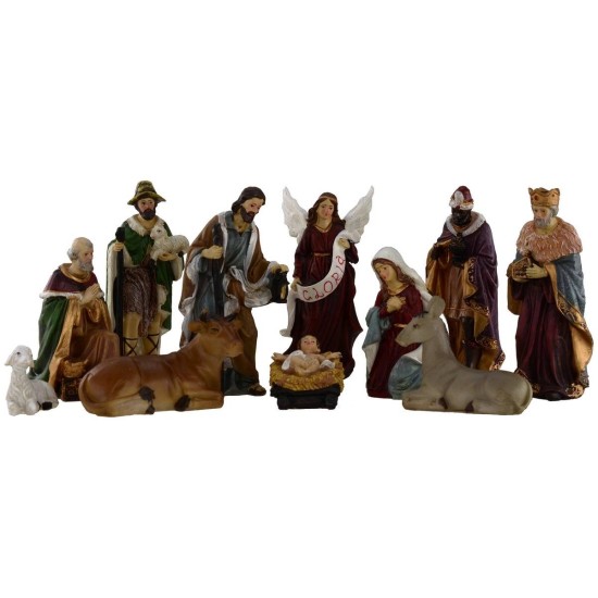 Set Natività da 11 soggetti cm 15 in resina Mondo Presepi