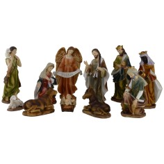 Natividad en conjunto de 11 figuras de 20 cm en resina