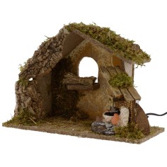 Hut with fountain functioning cm 36x16, 5x24, 5 h for Nativity 2