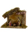 Complete Capanna of Nativity in resin 9 cm with coppi in