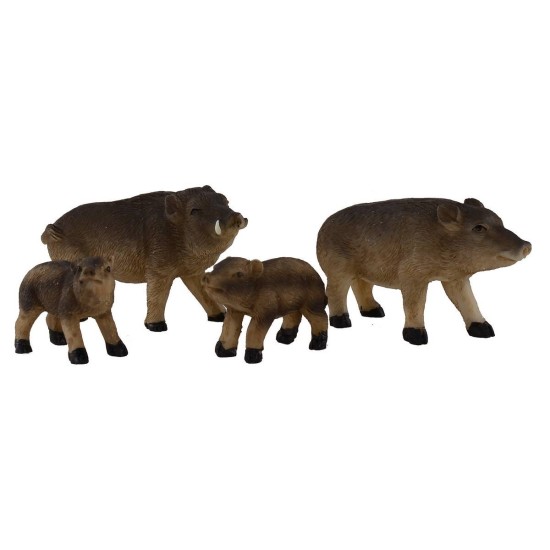 Set 4 cinghiali per statue 8-10 cm Mondo Presepi