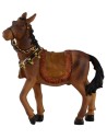 Caballo marrón con bridas y silla para estatuas de 12 cm.