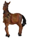 Brown horse with bridle and saddle for statues 10-12 cm