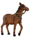Brown horse with bridle and saddle for statues 12 cm