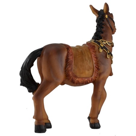 Brown horse with bridle and saddle for statues 10-12 cm