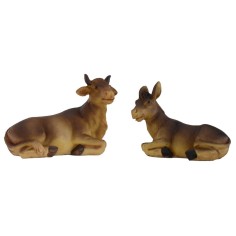 Buey y burro para estatuas de 12 cm Mondo Presepi