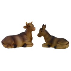 Conjunto de buey y burro para estatuas de 10 cm Mondo Presepi