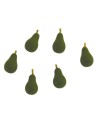 Conjunto de 6 peras verdes mm 7
