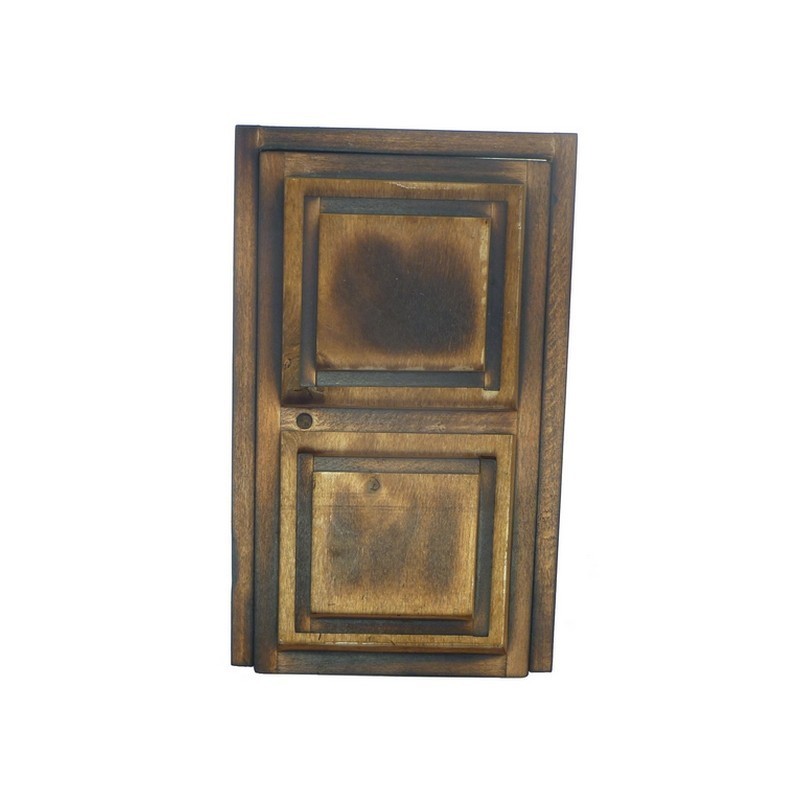 Porta in legno invecchiato cm 7,3x13x5 - T913 Mondo Presepi