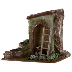 Huerto para belén con trastero de 19,5x14,5x17 cm de altura