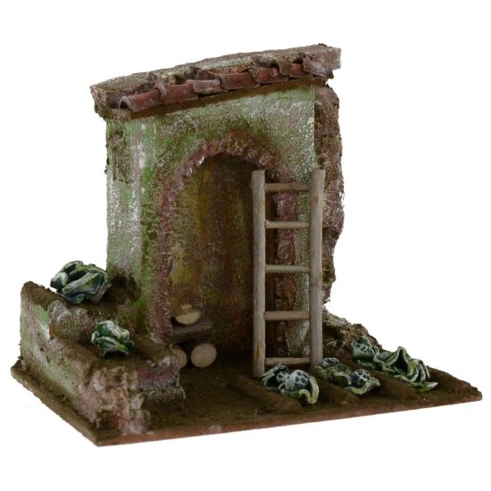 Huerto para belén con trastero de 19,5x14,5x17 cm de altura