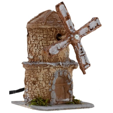 Working resin windmill 12X8.5X15.3 cm h