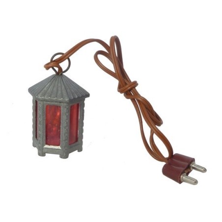 Linterna hexagonal mediana de metal luz R. - Cod. LM62R Mundo