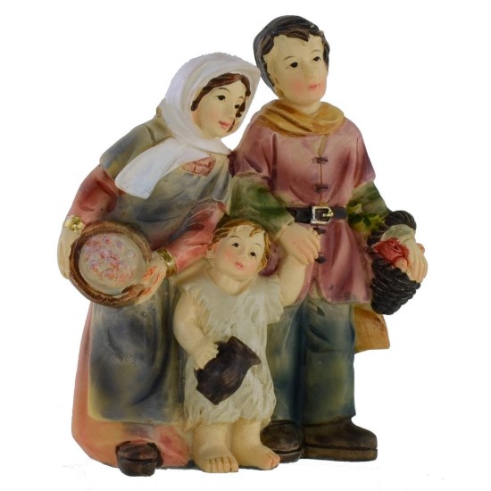 Famiglia in resina serie 8 cm Mondo Presepi