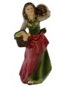 Mujer con cesta y leña al hombro serie 10 cm en resina Mundo
