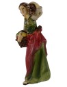 Mujer con cesta y leña al hombro serie 10 cm en resina Mundo