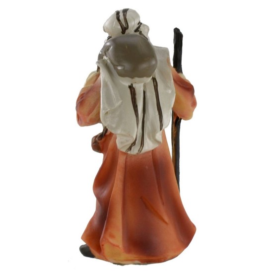 Caminante oriental con bastón serie 8 cm en resina Mundo