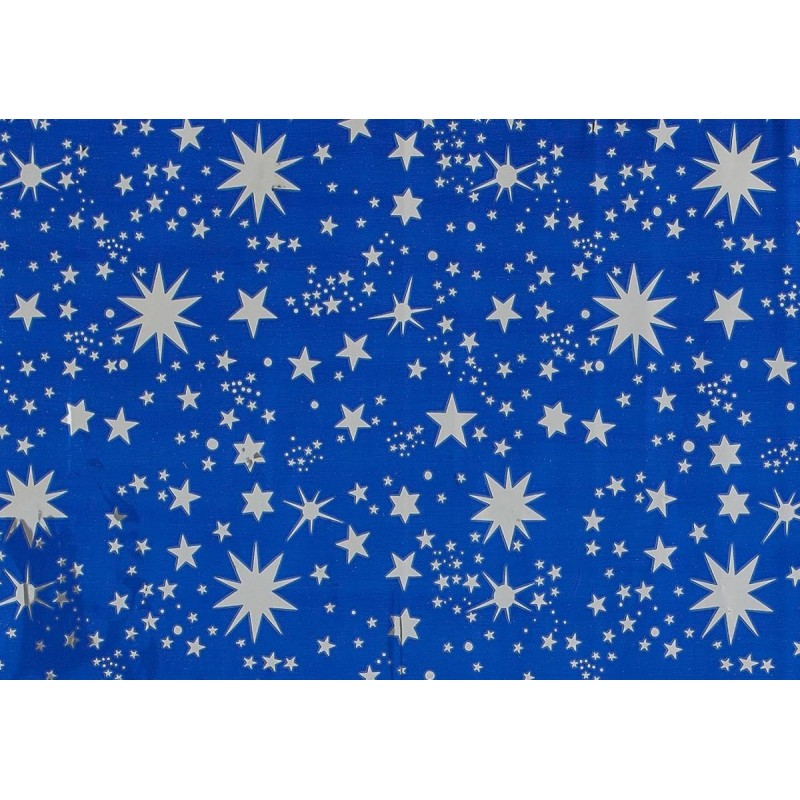 Metallic sky paper with silver stars 100x70 cm