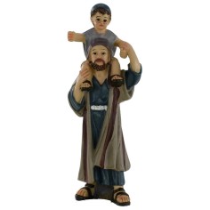 Hombre con niño sobre los hombros serie 10 cm en resina