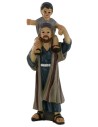 Uomo con bambino sulle spalle serie 10 cm in resina Mondo