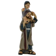 Uomo con bambino sulle spalle serie 10 cm in resina Mondo 2