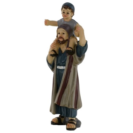 Man with child on his shoulders series 10 cm in resin