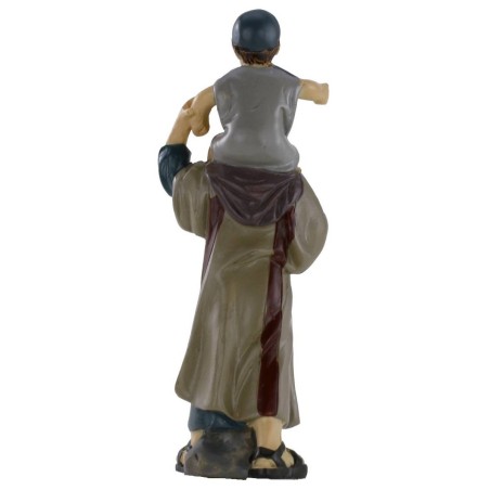 Hombre con niño sobre los hombros serie 10 cm en resina Mundo
