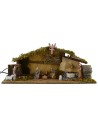 Cabaña completa de estatuas Landi de 10 cm con fuego y fuente