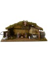 Cabaña completa de estatuas Landi de 10 cm con fuego y fuente