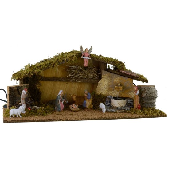 Hut complete with 10 cm Landi statues with fire and functioning