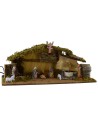 Cabaña completa de estatuas Landi de 10 cm con fuego y fuente