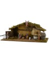 Cabaña completa de estatuas Landi de 10 cm con fuego y fuente
