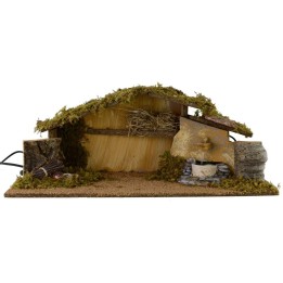 Capanna con fuoco e fontana funzionanti cm 54x25x21 h per