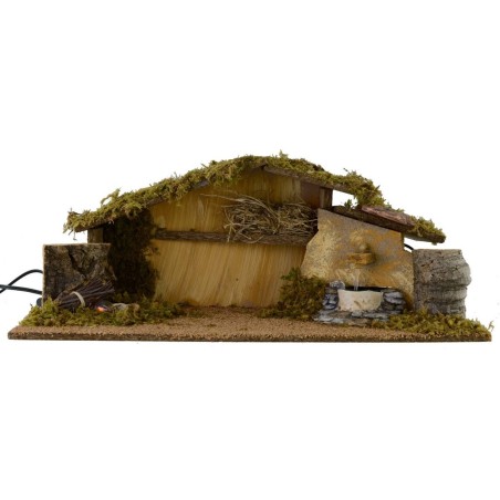 Hut with fire and functioning fountain cm 54x25x21 h for 8-10