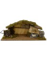 Cabaña con fuego y fuente funcionales cm 54x25x21 h para