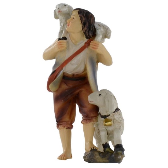 Pastorcillo con ovejas serie 9 cm en resina Mondo Presepi